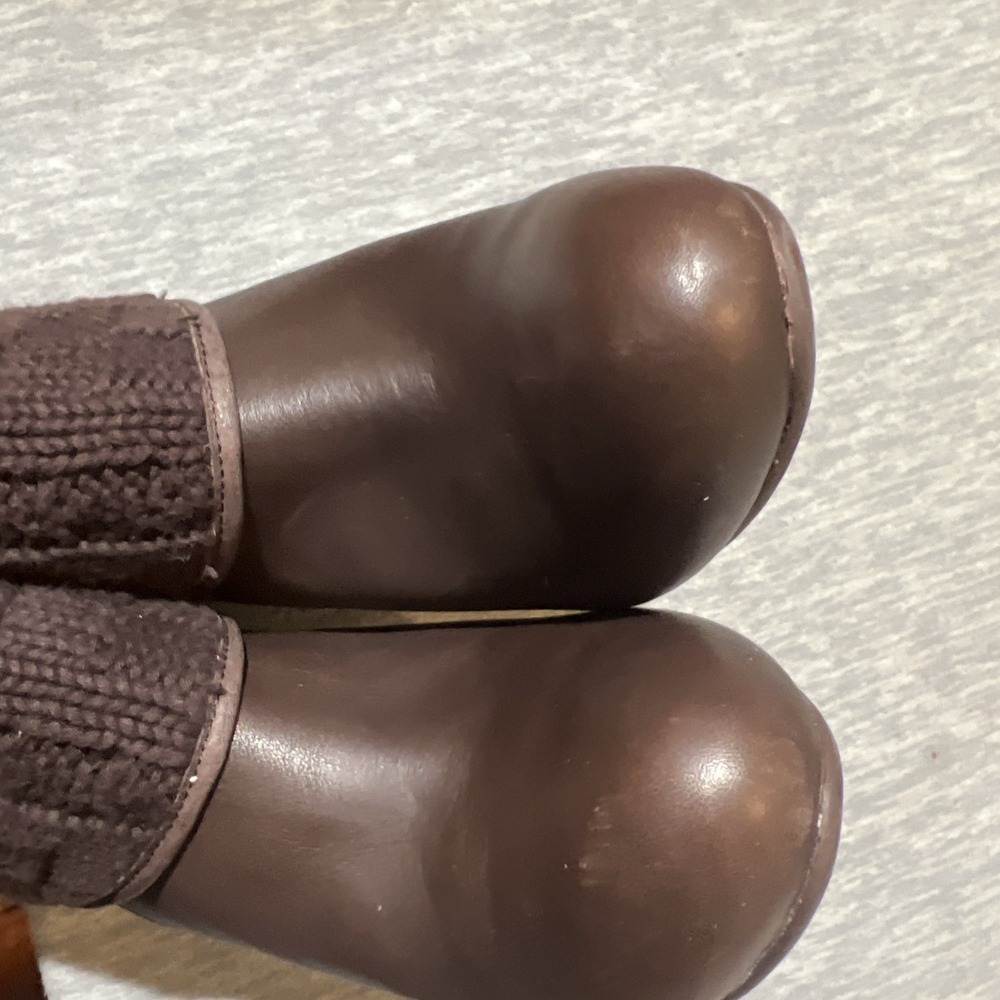 UGG Australia Dandylion Tres Cuff Block Heel Bootie Women 6.5 Leather Lambs Wool - Picture 9 of 15
